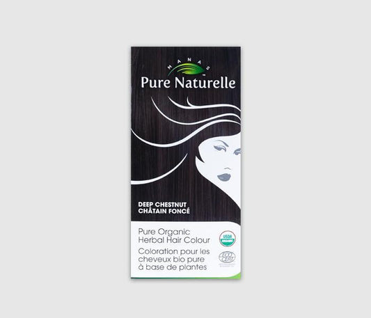 DEEP CHESTNUT - Pure Organic Manas PURE NATURELLE Herbal Hair Colour - USDA Approved, Certified Organic By ECOCERT SA