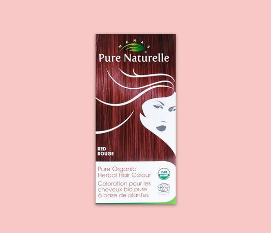 RED - Pure Organic Manas PURE NATURELLE Herbal Hair Colour - USDA Approved, Certified Organic By ECOCERT SA