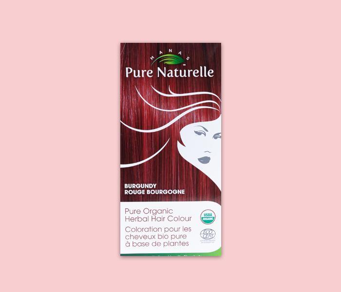 BURGUNDY - Pure Organic Manas PURE NATURELLE Herbal Hair Colour - USDA Approved, Certified Organic By ECOCERT SA