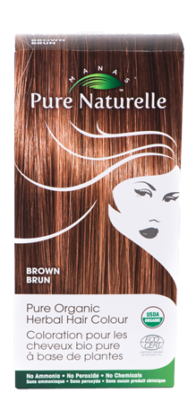 BROWN - Pure Organic Manas PURE NATURELLE Herbal Hair Colour - USDA Approved, Certified Organic By ECOCERT SA
